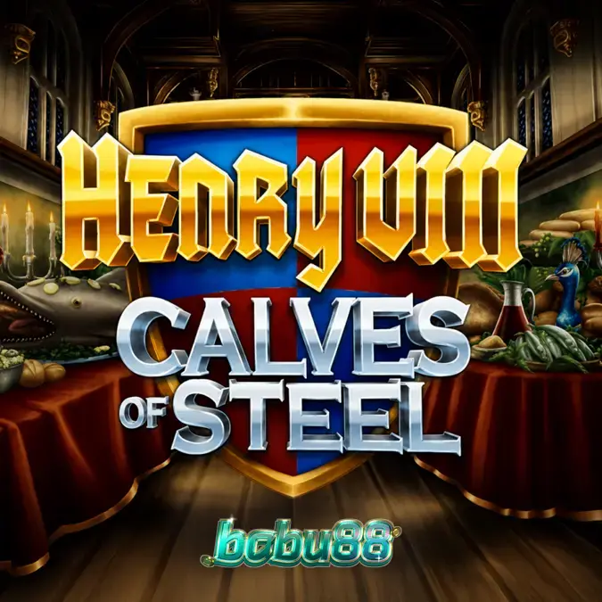 Henry 8th Calves of Steel স্লট গেমের একটি দৃশ্য যেখানে রাজা অষ্টম হেনরিকে জিমের সরঞ্জামসহ দেখা যাচ্ছে।